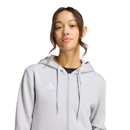 Women's adidas Entrada 26 Full Zip Hoodie- Grey/ Team Light/ White