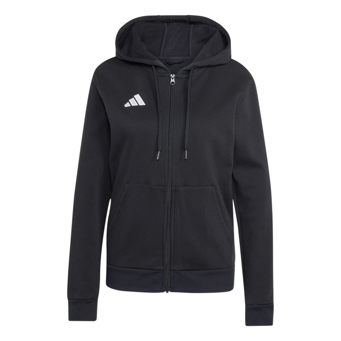 Women's adidas Entrada 26 Full Zip Hoodie- Black/ Black/ White
