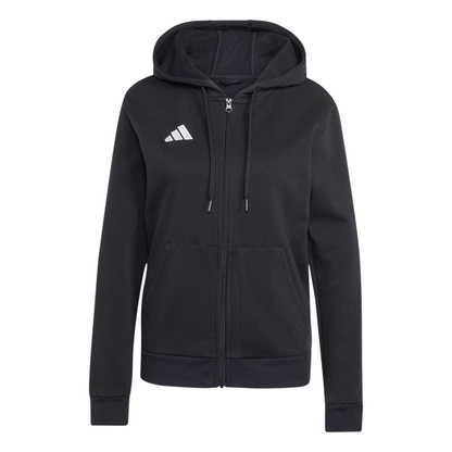 Women's adidas Entrada 26 Full Zip Hoodie- Black/ Black/ White