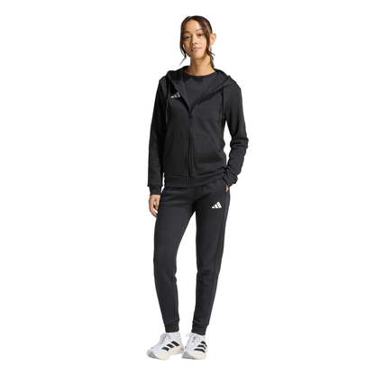 Women's adidas Entrada 26 Full Zip Hoodie- Black/ Black/ White