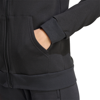 Women's adidas Entrada 26 Full Zip Hoodie- Black/ Black/ White