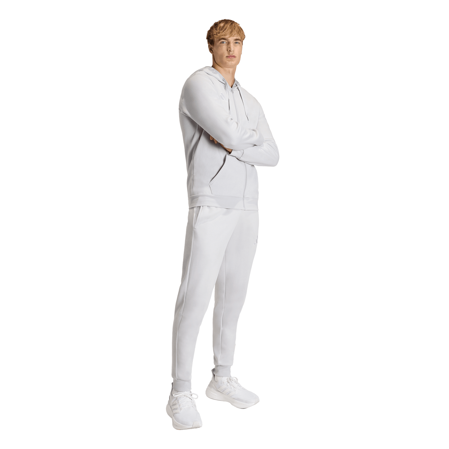 Men's adidas	Entrada 26 Full Zip Hoodie - Grey/ Team Light/ White