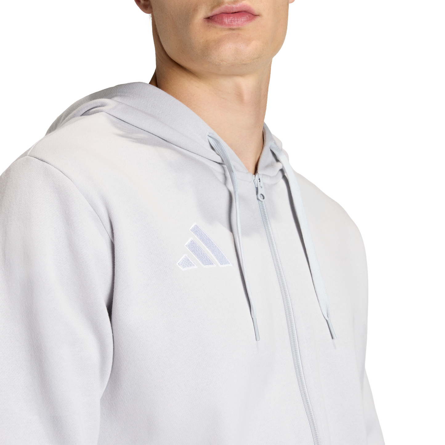 Men's adidas	Entrada 26 Full Zip Hoodie - Grey/ Team Light/ White