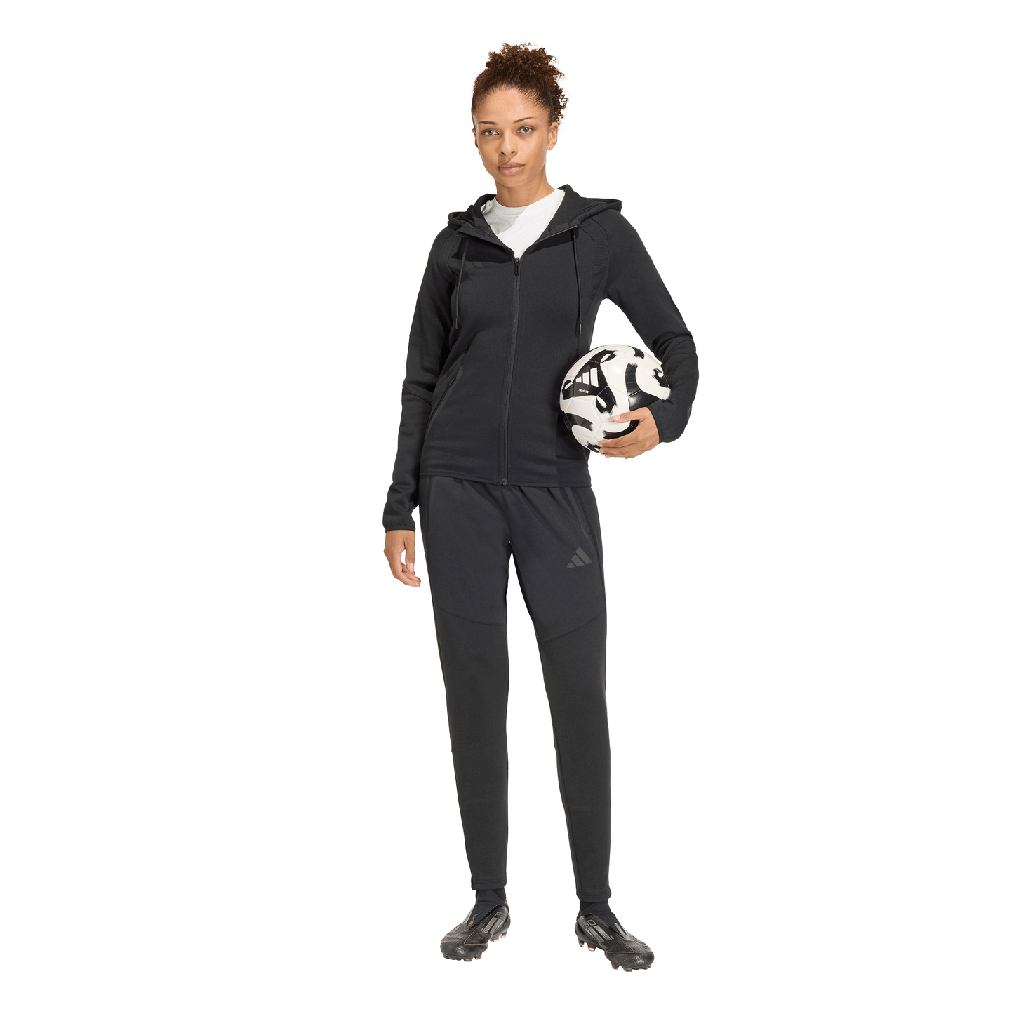 Women's adidas Tiro 26 Travel Sweat Hoodie- Black/ Black/ White