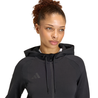 Women's adidas Tiro 26 Travel Sweat Hoodie- Black/ Black/ White