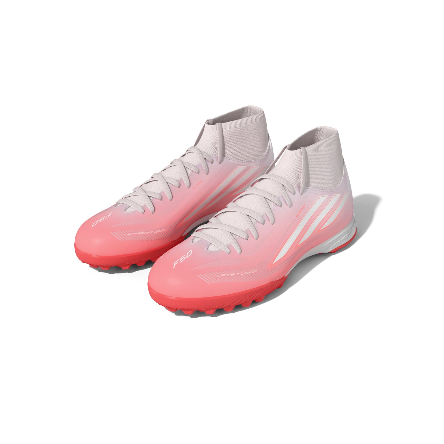 adidas F50 Sparkfusion Turf Soccer Shoes - Solar Turbo / Cloud White / Distilled Pink