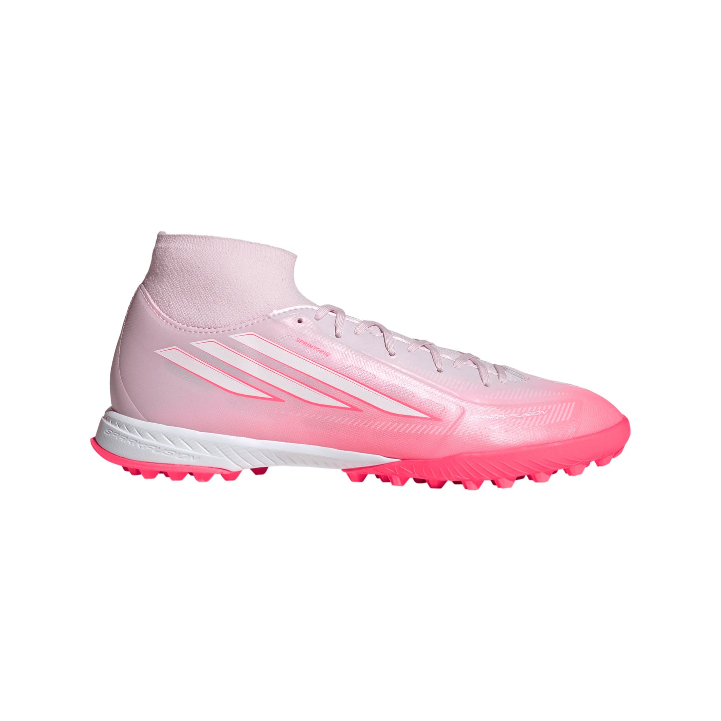 adidas F50 Sparkfusion Turf Soccer Shoes - Solar Turbo / Cloud White / Distilled Pink