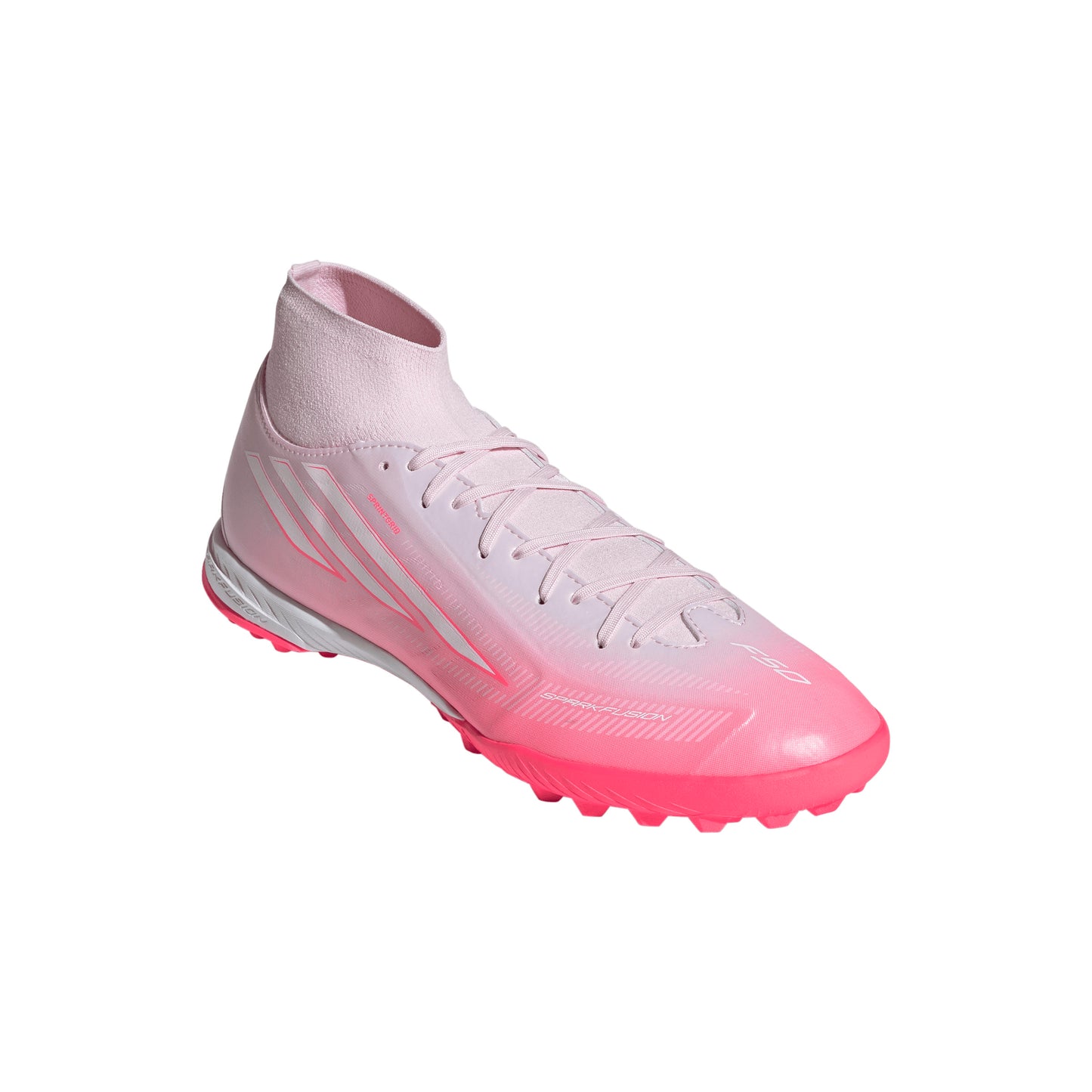 adidas F50 Sparkfusion Turf Soccer Shoes - Solar Turbo / Cloud White / Distilled Pink