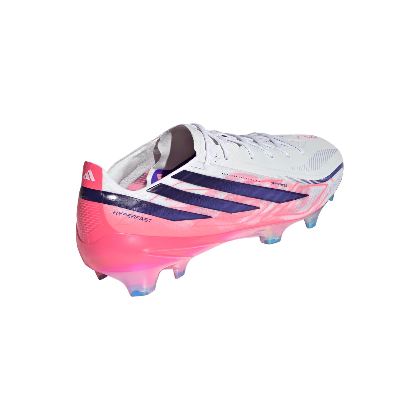 adidas F50 Hyperfast Elite FG Firm Ground Soccer Cleats - Ftwr White/Solar Purple/Solar Turbo