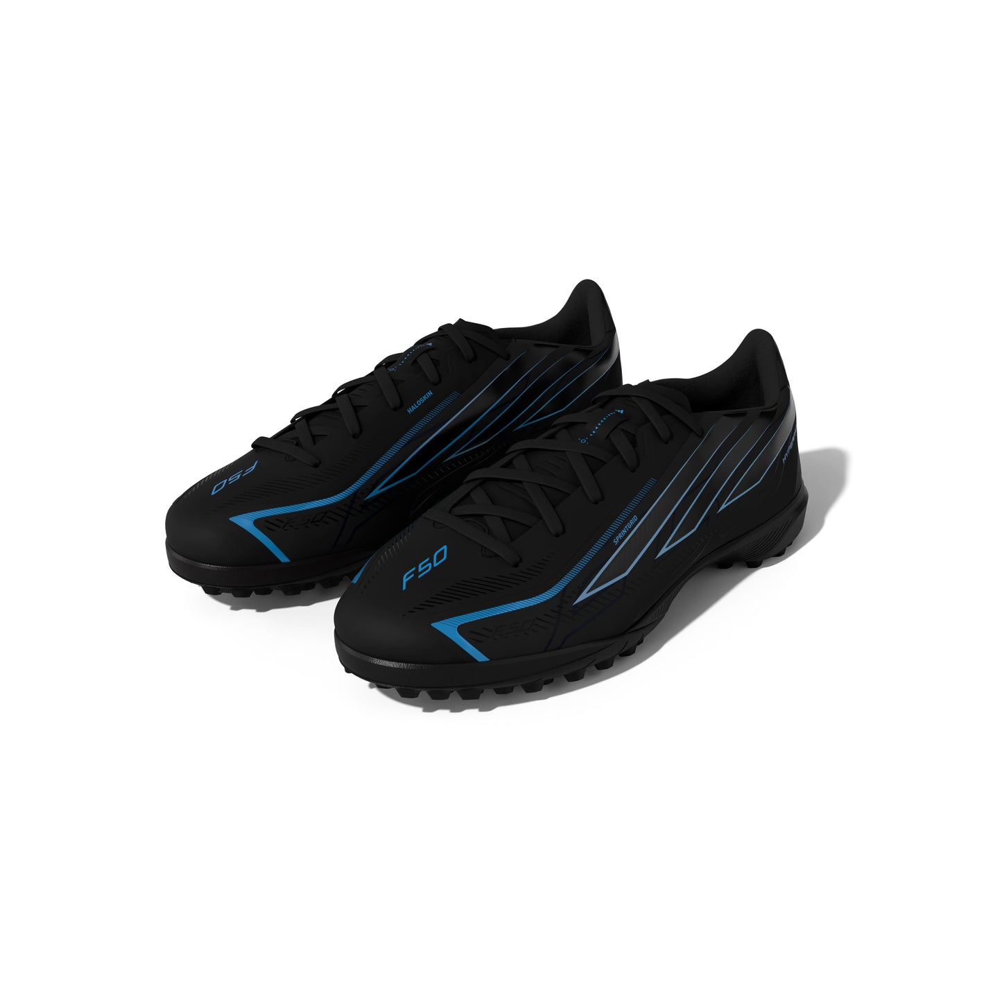 adidas F50 HyperFast League TF Turf Shoes - Core Black/Core Black/Lucid Ray Blue