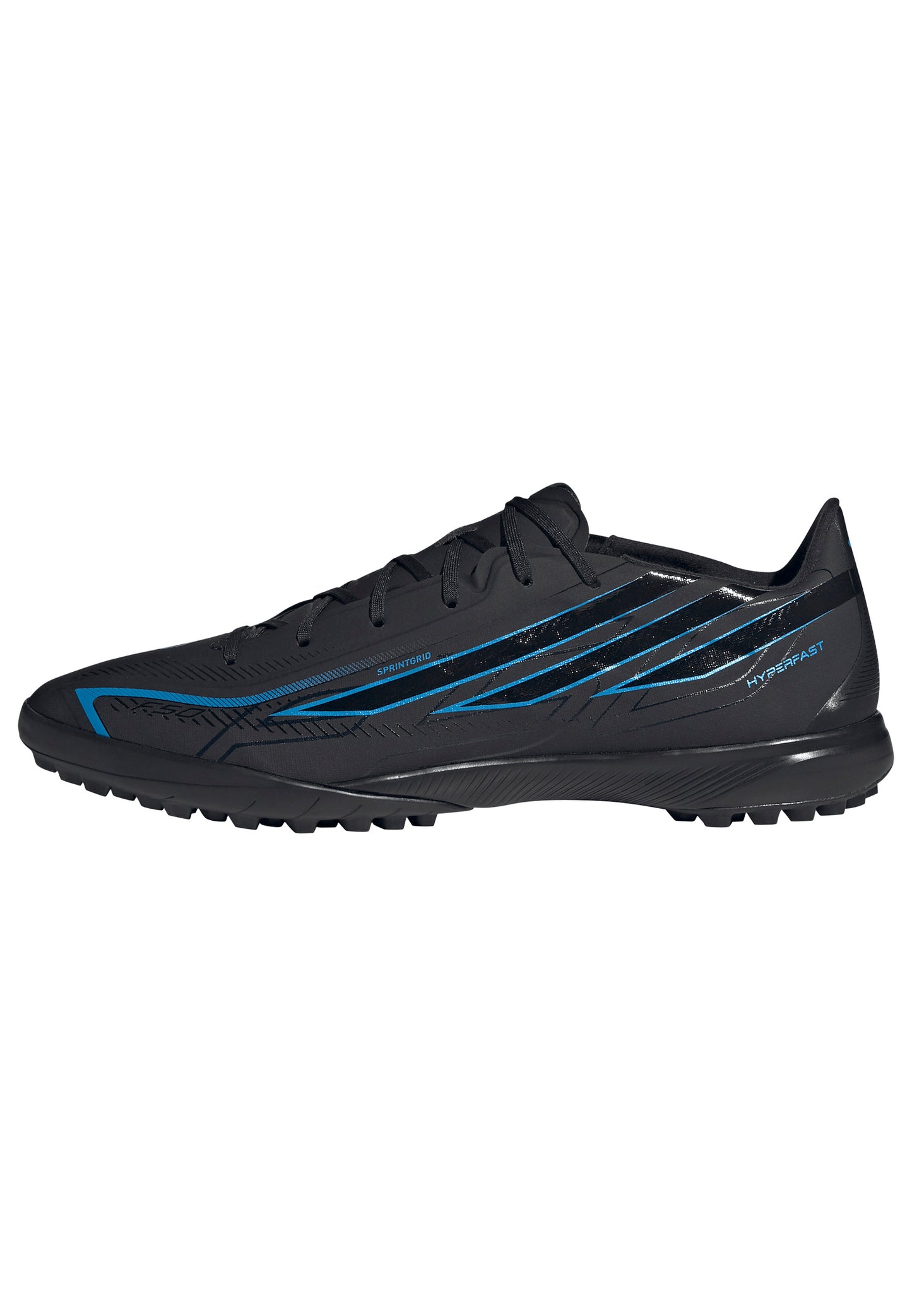 adidas F50 HyperFast League TF Turf Shoes - Core Black/Core Black/Lucid Ray Blue