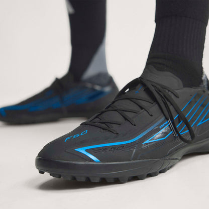 adidas F50 HyperFast League TF Turf Shoes - Core Black/Core Black/Lucid Ray Blue