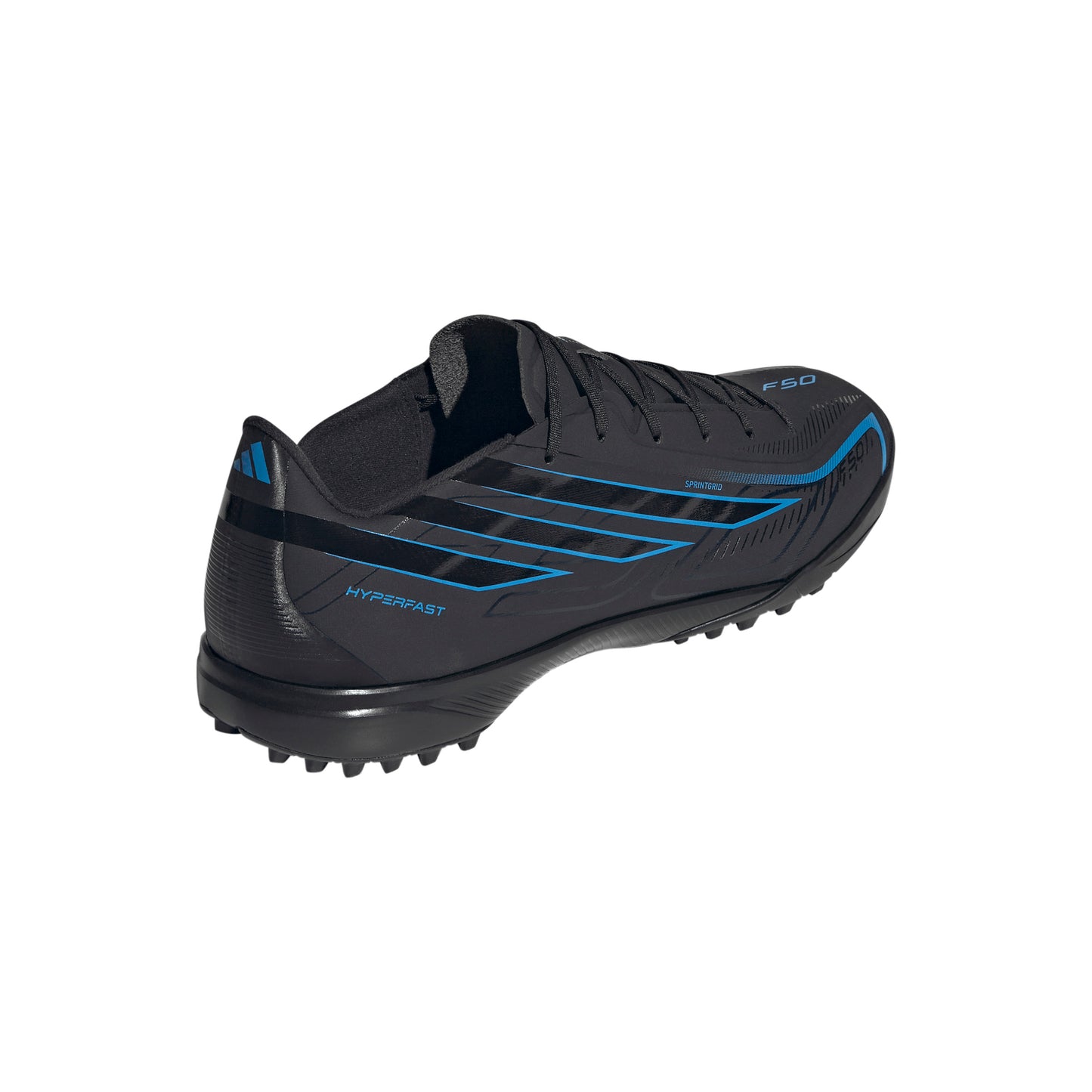 adidas F50 HyperFast League TF Turf Shoes - Core Black/Core Black/Lucid Ray Blue