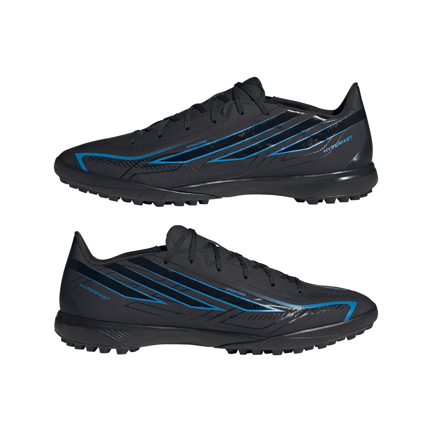 adidas F50 HyperFast League TF Turf Shoes - Core Black/Core Black/Lucid Ray Blue