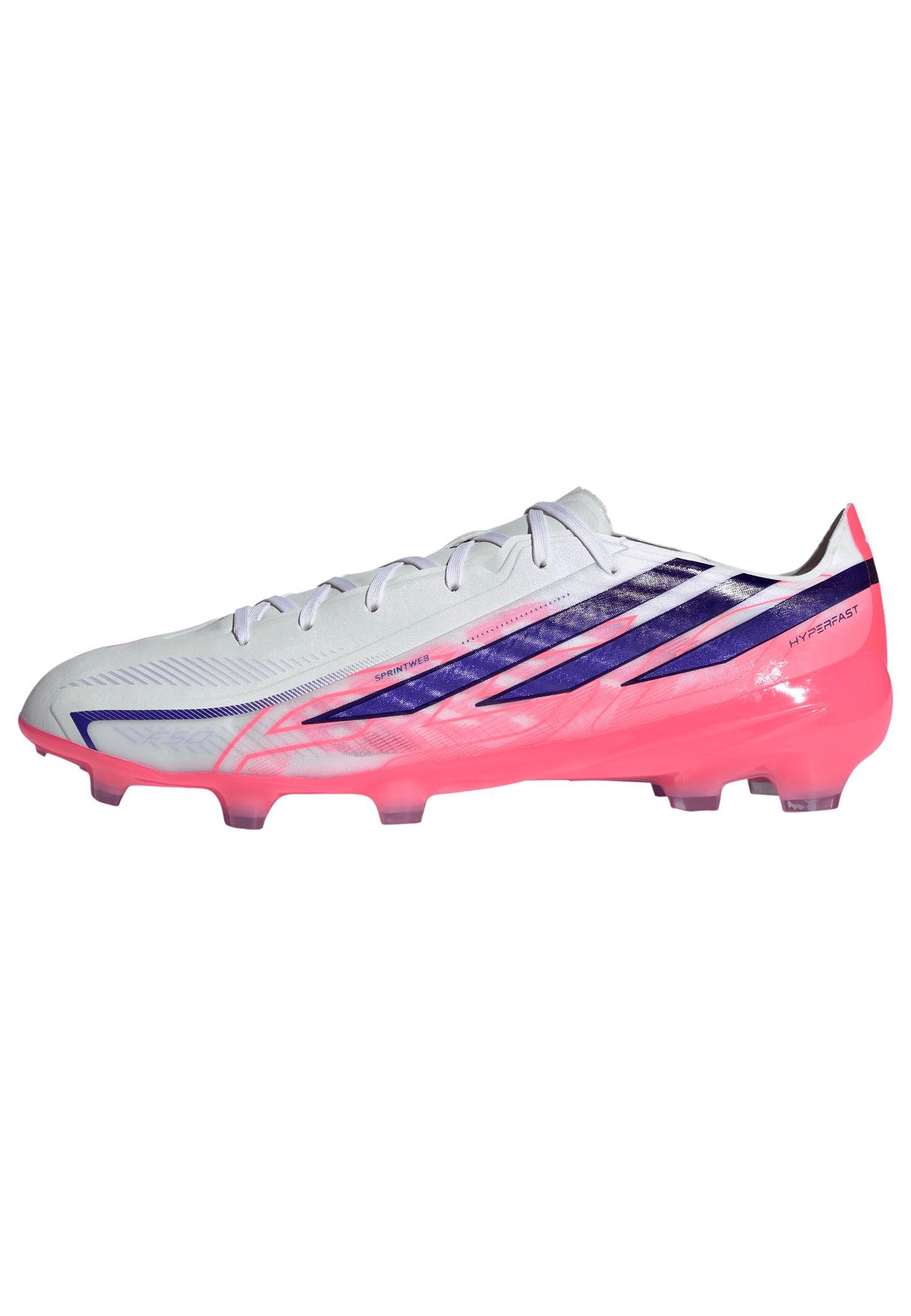 adidas F50 Hyperfast Pro FG Firm Ground Soccer Cleats - Ftwr White/Solar Purple/Solar Turbo
