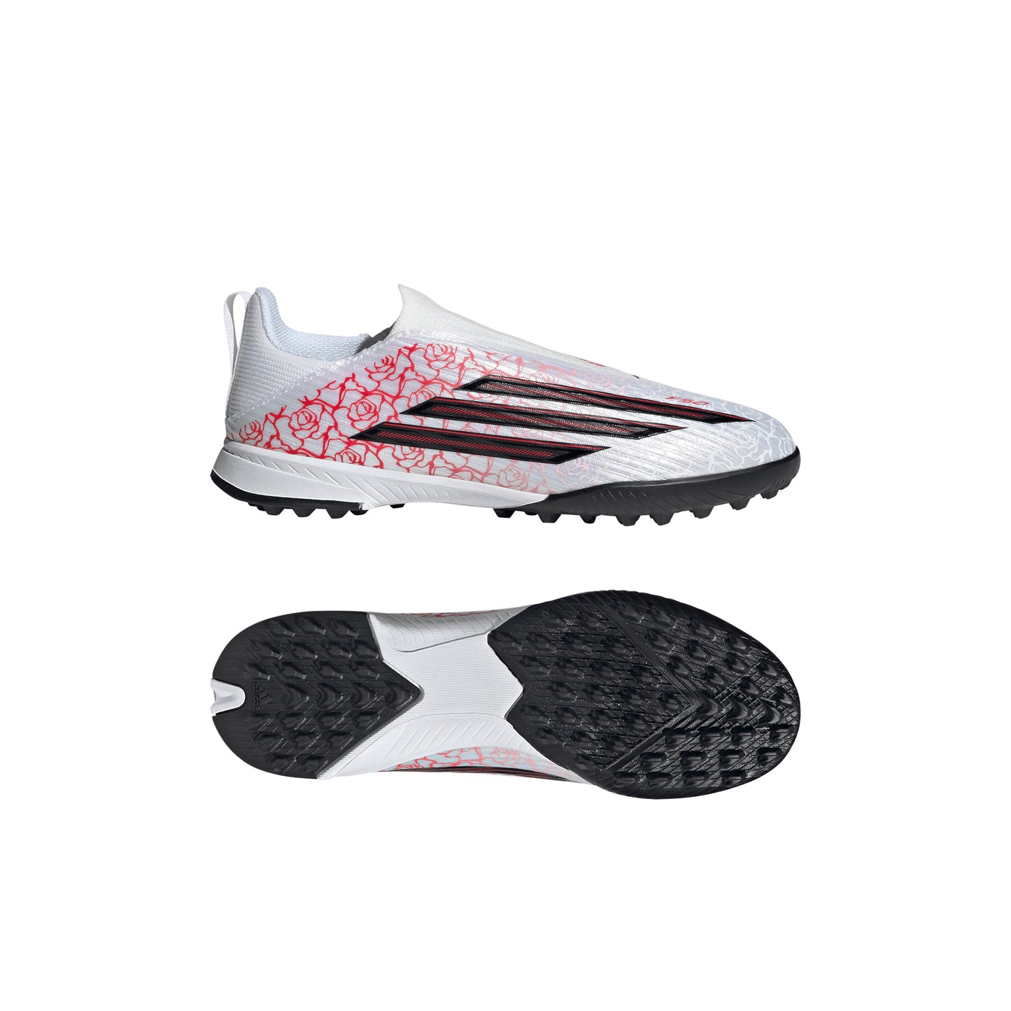 adidas Junior F50 League LL Lamine Yamal TF Turf Soccer Shoes - FTWhite/ Core Black/ Lucid Red