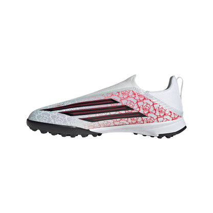 adidas Junior F50 League LL Lamine Yamal TF Turf Soccer Shoes - FTWhite/ Core Black/ Lucid Red