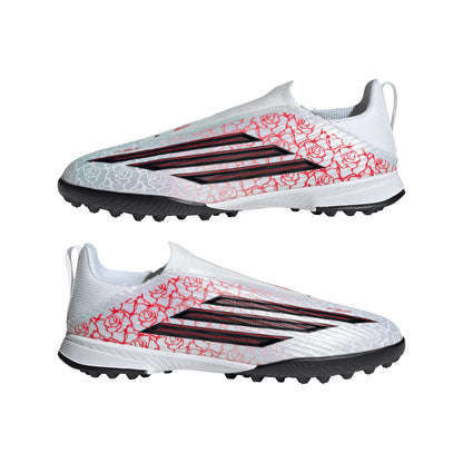 adidas Junior F50 League LL Lamine Yamal TF Turf Soccer Shoes - FTWhite/ Core Black/ Lucid Red