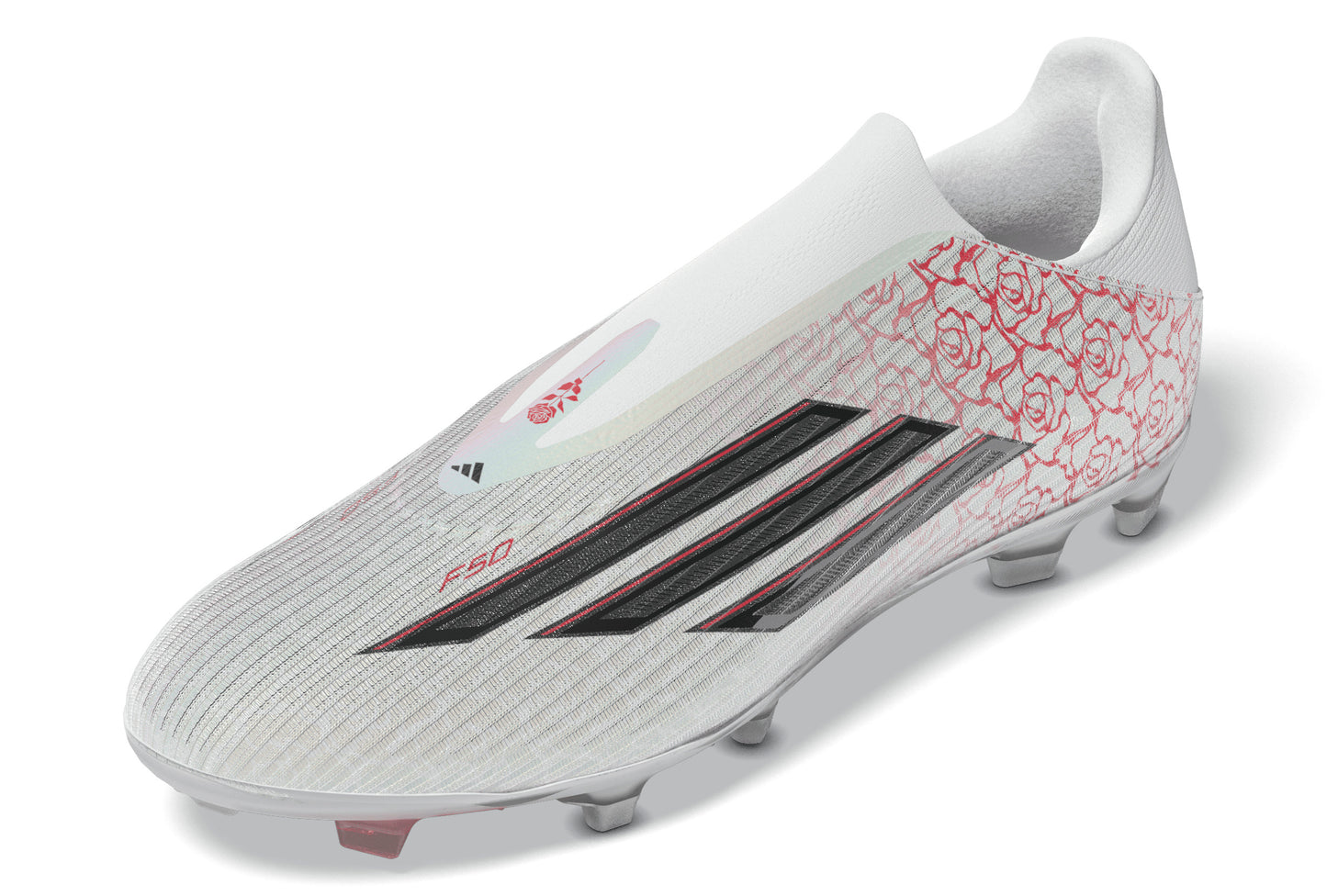 adidas Junior F50 League LL Lamine Yamal FG Firm Ground Soccer Cleats - FTWhite/ Core Black/ Lucired