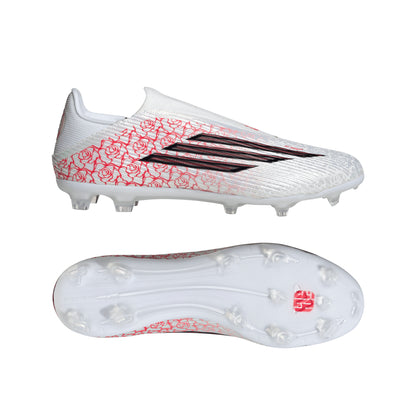 adidas Junior F50 League LL Lamine Yamal FG Firm Ground Soccer Cleats - FTWhite/ Core Black/ Lucired