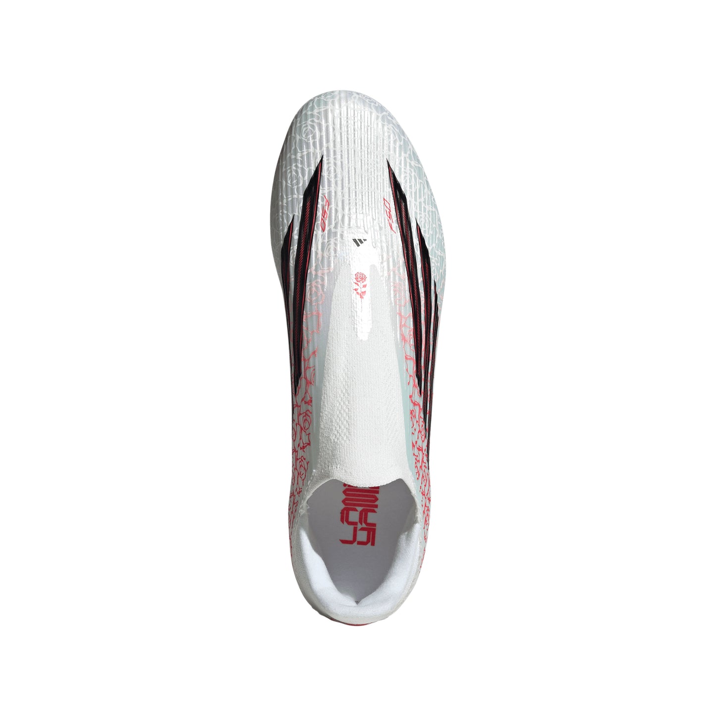 adidas Junior F50 League LL Lamine Yamal FG Firm Ground Soccer Cleats - FTWhite/ Core Black/ Lucired
