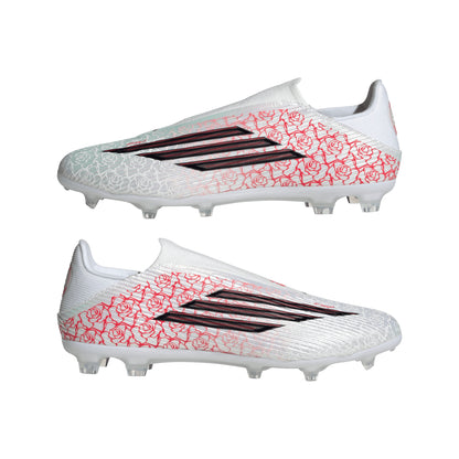 adidas Junior F50 League LL Lamine Yamal FG Firm Ground Soccer Cleats - FTWhite/ Core Black/ Lucired