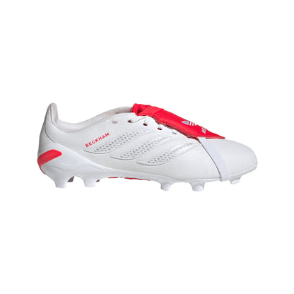 adidas David Beckham Predator League FoldTongue  FT FG Junior Firm Ground Soccer Cleats - White/Red