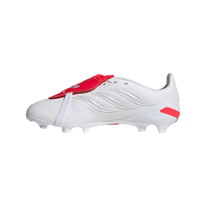 adidas David Beckham Predator League FoldTongue  FT FG Junior Firm Ground Soccer Cleats - White/Red