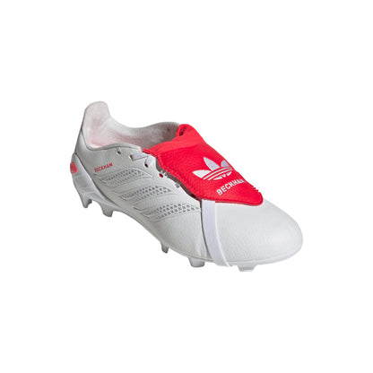 adidas David Beckham Predator League FoldTongue  FT FG Junior Firm Ground Soccer Cleats - White/Red