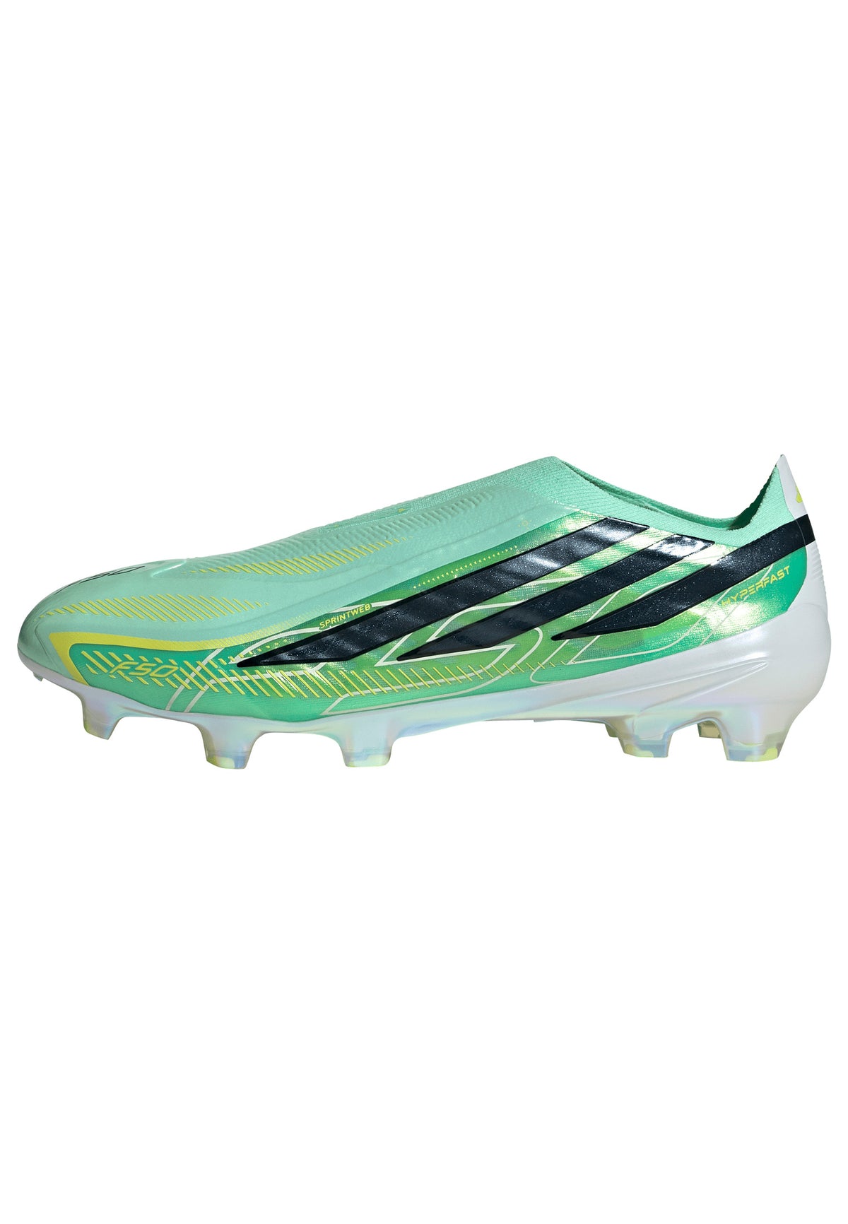 adidas F50 Hyperfast Elite Laceless FG Firm Ground Soccer Cleats - Pulse Mint/ Core Black/ Solar Lemon
