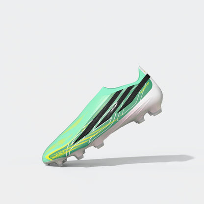 adidas F50 Hyperfast Elite Laceless FG Firm Ground Soccer Cleats - Pulse Mint/ Core Black/ Solar Lemon