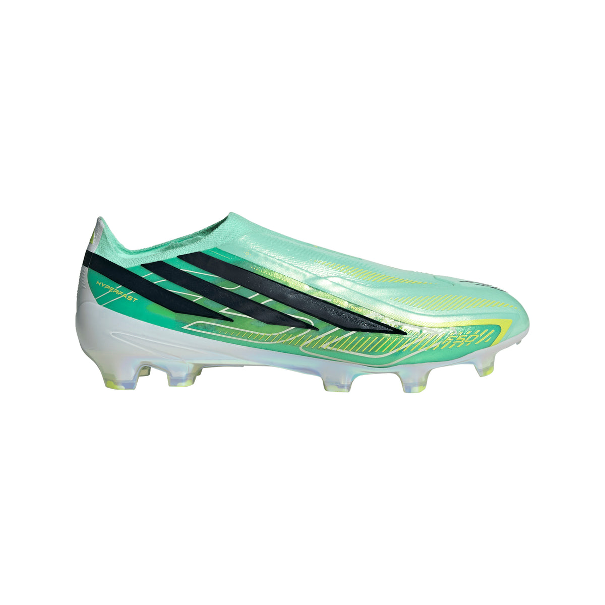 adidas F50 Hyperfast Elite Laceless FG Firm Ground Soccer Cleats - Pulse Mint/ Core Black/ Solar Lemon