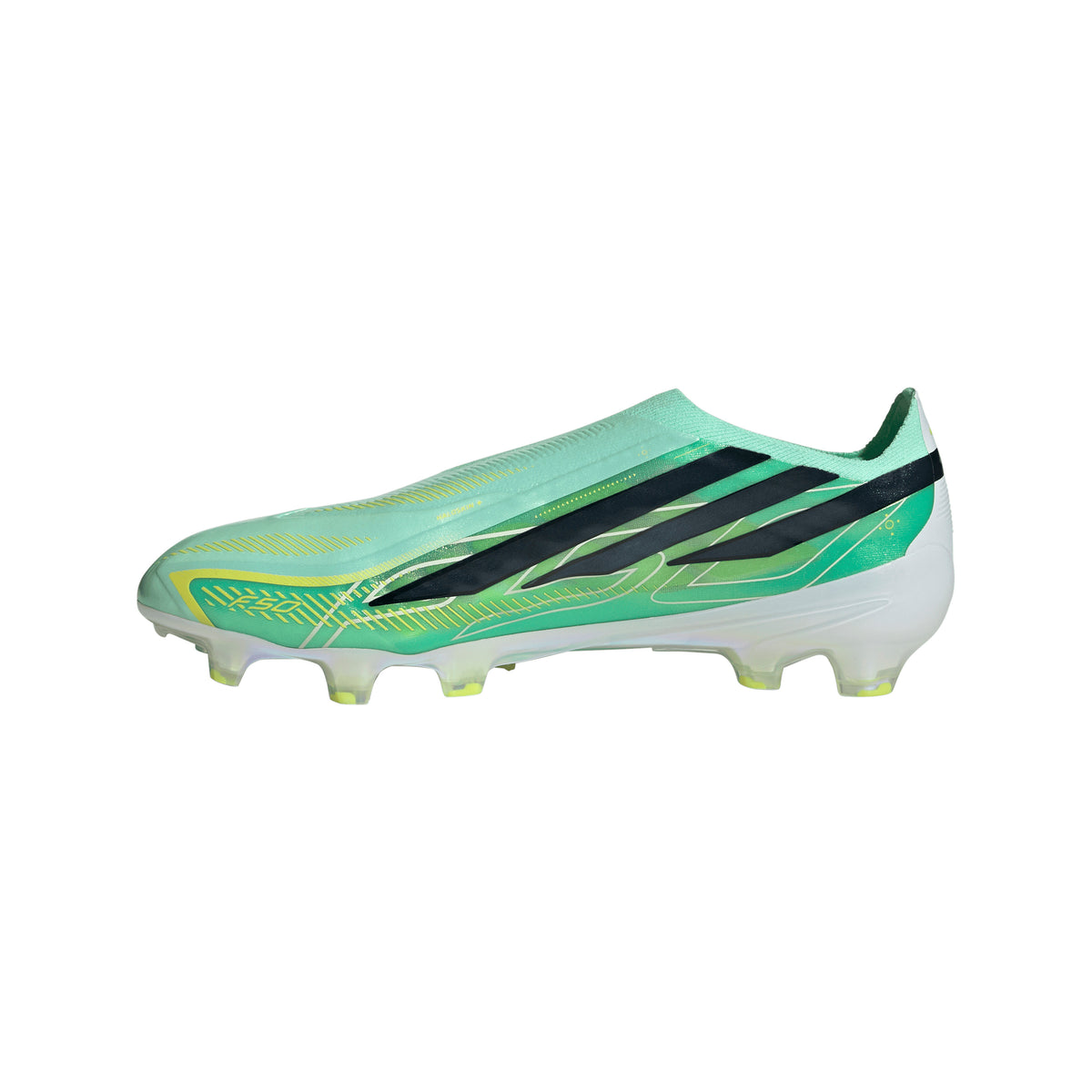 adidas F50 Hyperfast Elite Laceless FG Firm Ground Soccer Cleats - Pulse Mint/ Core Black/ Solar Lemon