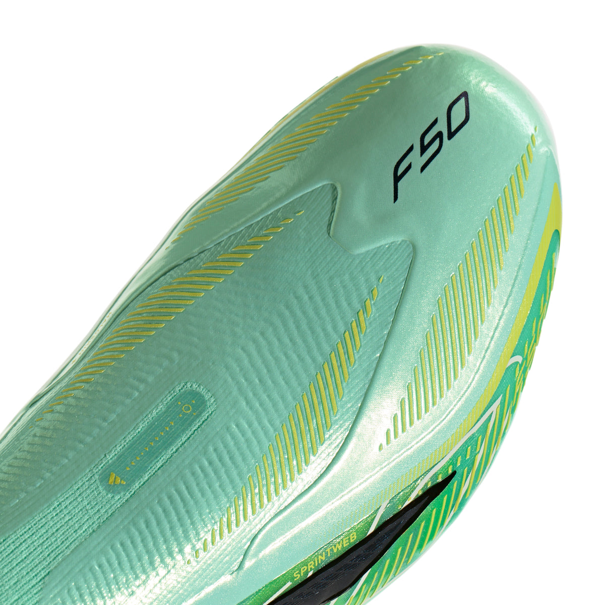 adidas F50 Hyperfast Elite Laceless FG Firm Ground Soccer Cleats - Pulse Mint/ Core Black/ Solar Lemon