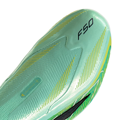 adidas F50 Hyperfast Elite Laceless FG Firm Ground Soccer Cleats - Pulse Mint/ Core Black/ Solar Lemon