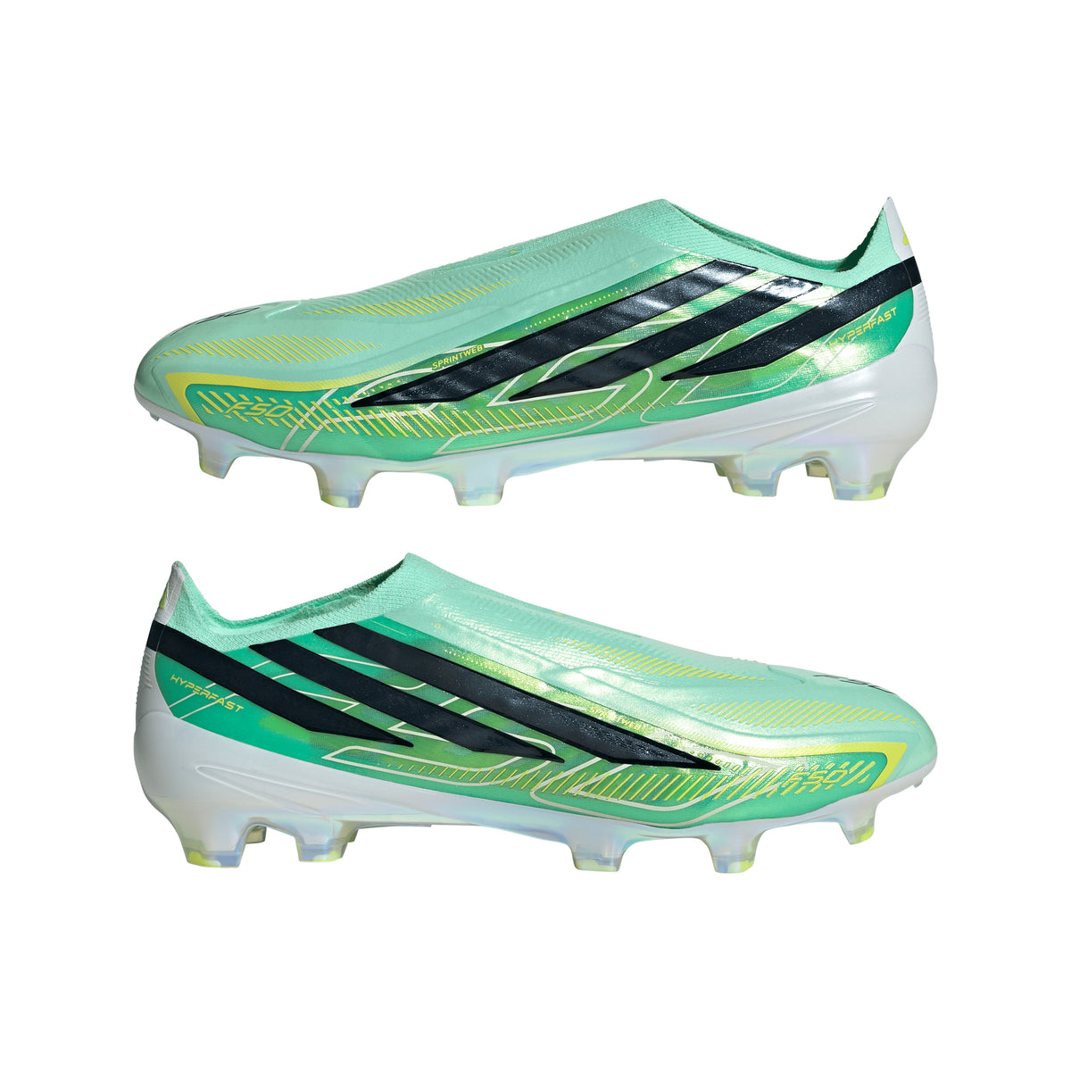 adidas F50 Hyperfast Elite Laceless FG Firm Ground Soccer Cleats - Pulse Mint/ Core Black/ Solar Lemon