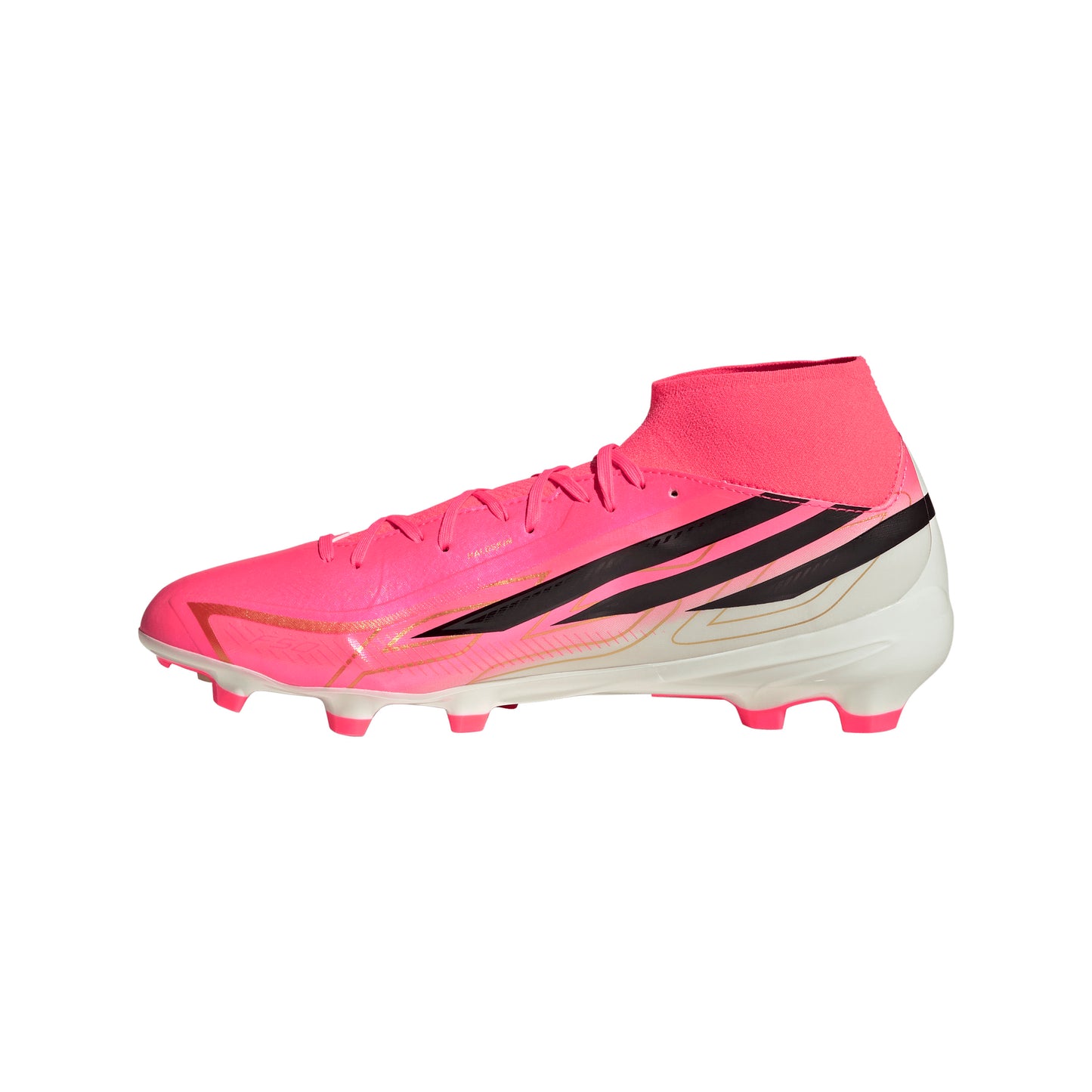 adidas F50 Hyperfast League Mid Firm Ground Soccer Shoes - Soltur/CBlack/Goldmt