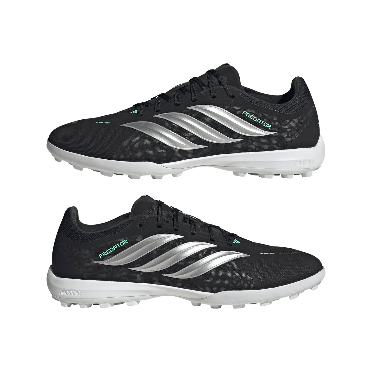 adidas Predator League TF Turf Soccer Shoes - Core Black/ Silver Met/ Pulse Mint