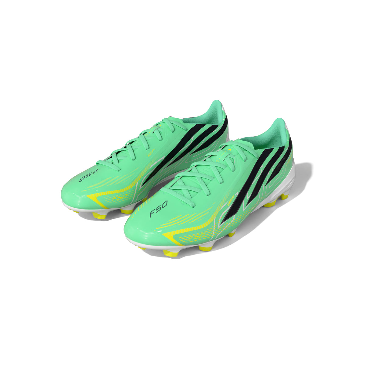adidas F50 HyperFast League FG Firm Ground Soccer Shoes - Pulse Mint/Night Navy/Solar Lemon