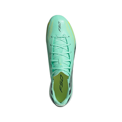 adidas F50 HyperFast League FG Firm Ground Soccer Shoes - Pulse Mint/Night Navy/Solar Lemon