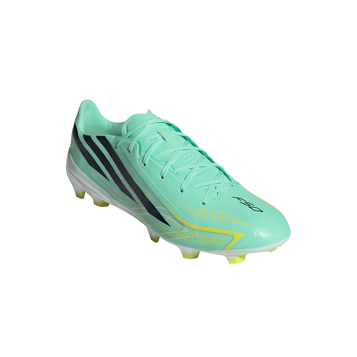 adidas F50 HyperFast League FG Firm Ground Soccer Shoes - Pulse Mint/Night Navy/Solar Lemon