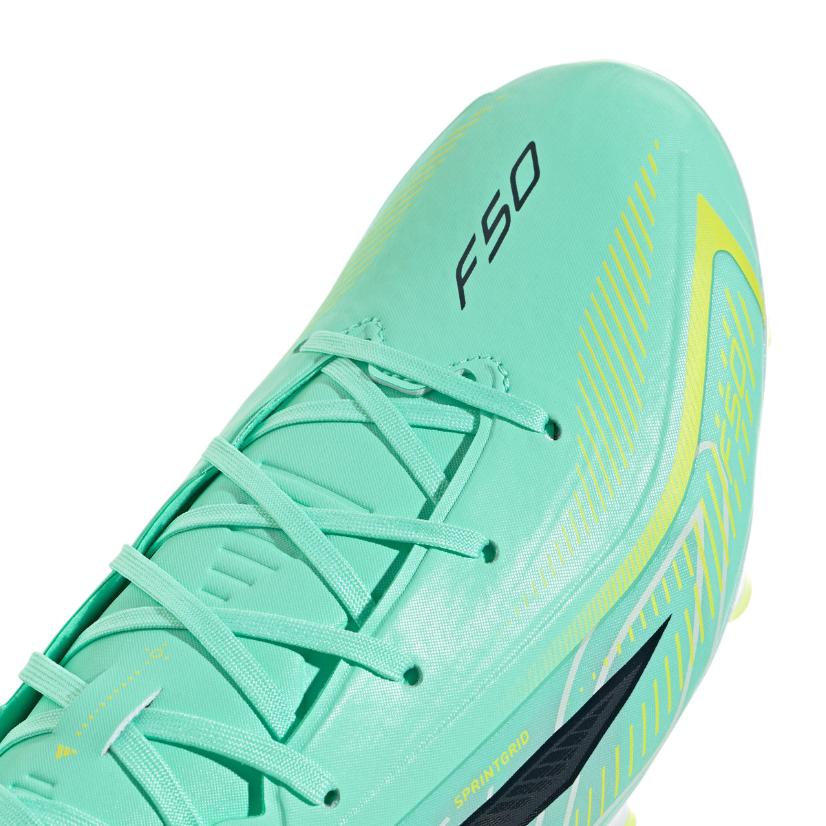 adidas F50 HyperFast League FG Firm Ground Soccer Shoes - Pulse Mint/Night Navy/Solar Lemon
