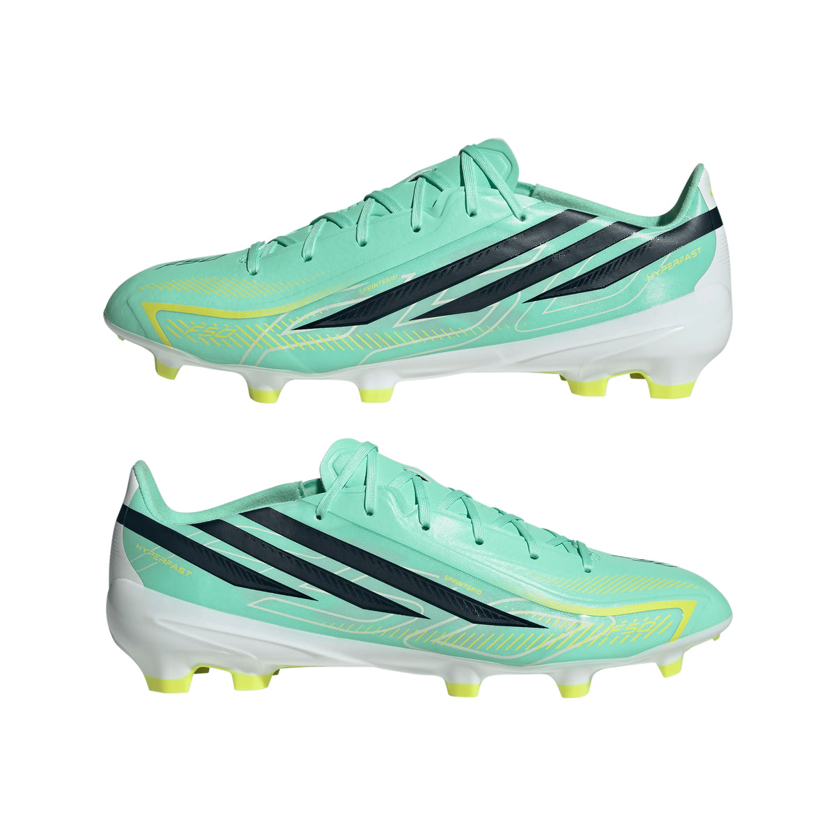 adidas F50 HyperFast League FG Firm Ground Soccer Shoes - Pulse Mint/Night Navy/Solar Lemon