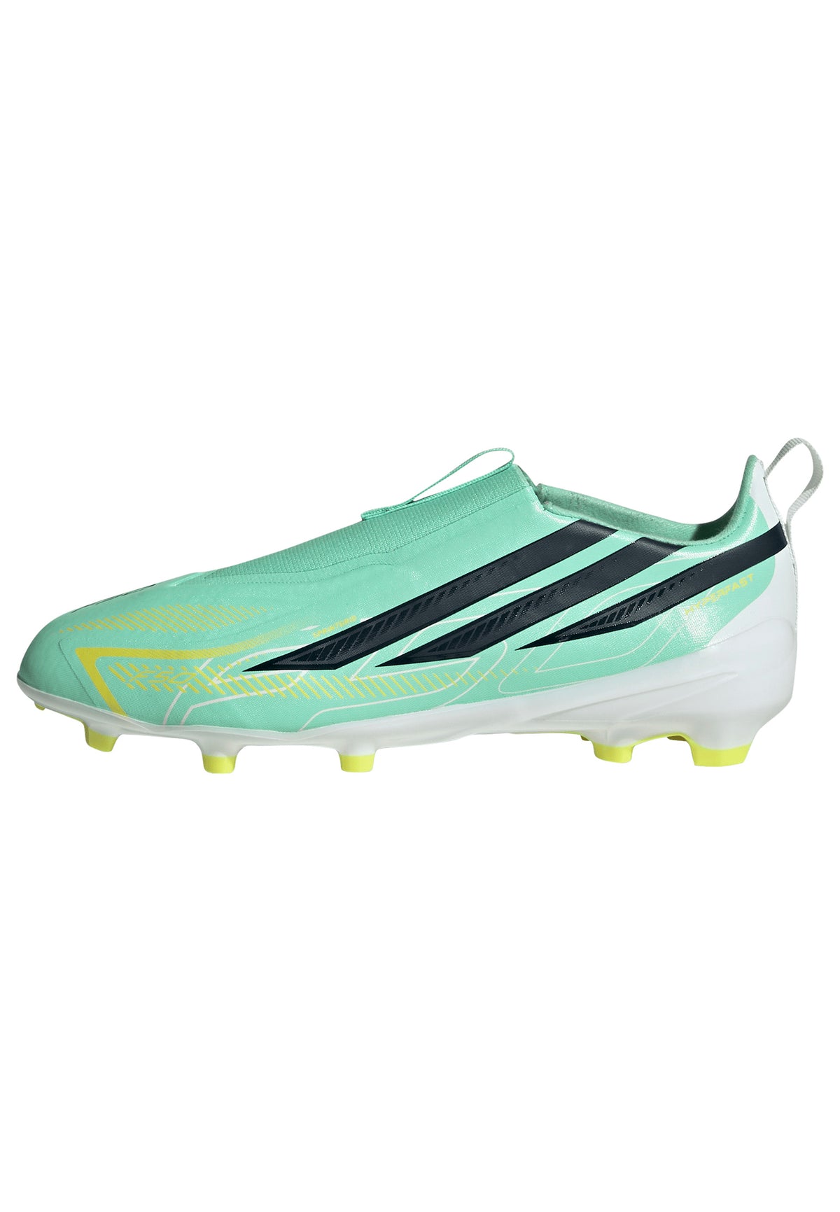 adidas F50 HyperFast League LL Laceless FG Firm Ground Junior - Pulse Mint/ Core Black/ Solar Lemon