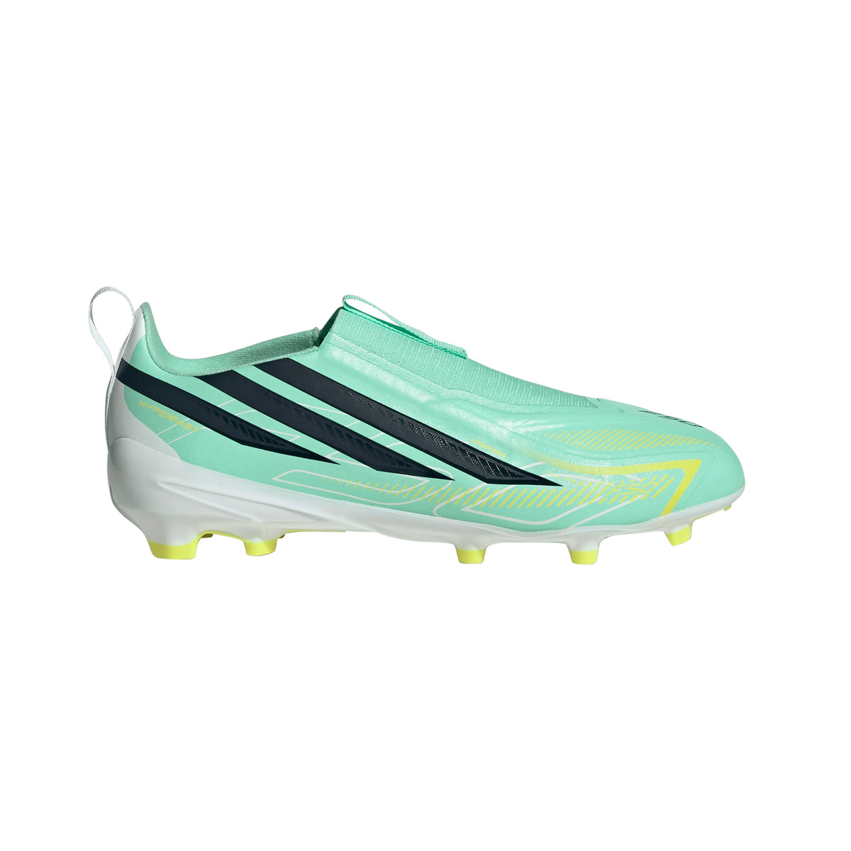 adidas F50 HyperFast League LL Laceless FG Firm Ground Junior - Pulse Mint/ Core Black/ Solar Lemon