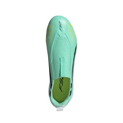 adidas F50 HyperFast League LL Laceless FG Firm Ground Junior - Pulse Mint/ Core Black/ Solar Lemon