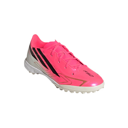 adidas F50 Junior Hyperfast League TF Turf Soccer Shoes -  Solar Turbo / Core Black / Gold Metallic