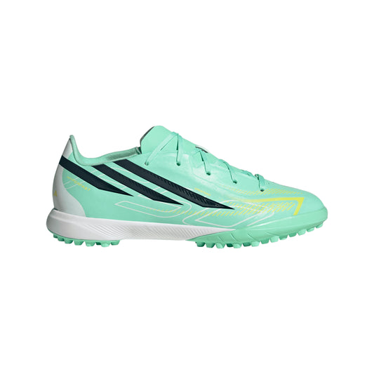 adidas F50 HyperFast League TF Turf Soccer Shoes Junior - Pulse Mint/Night Navy/Solar Lemon