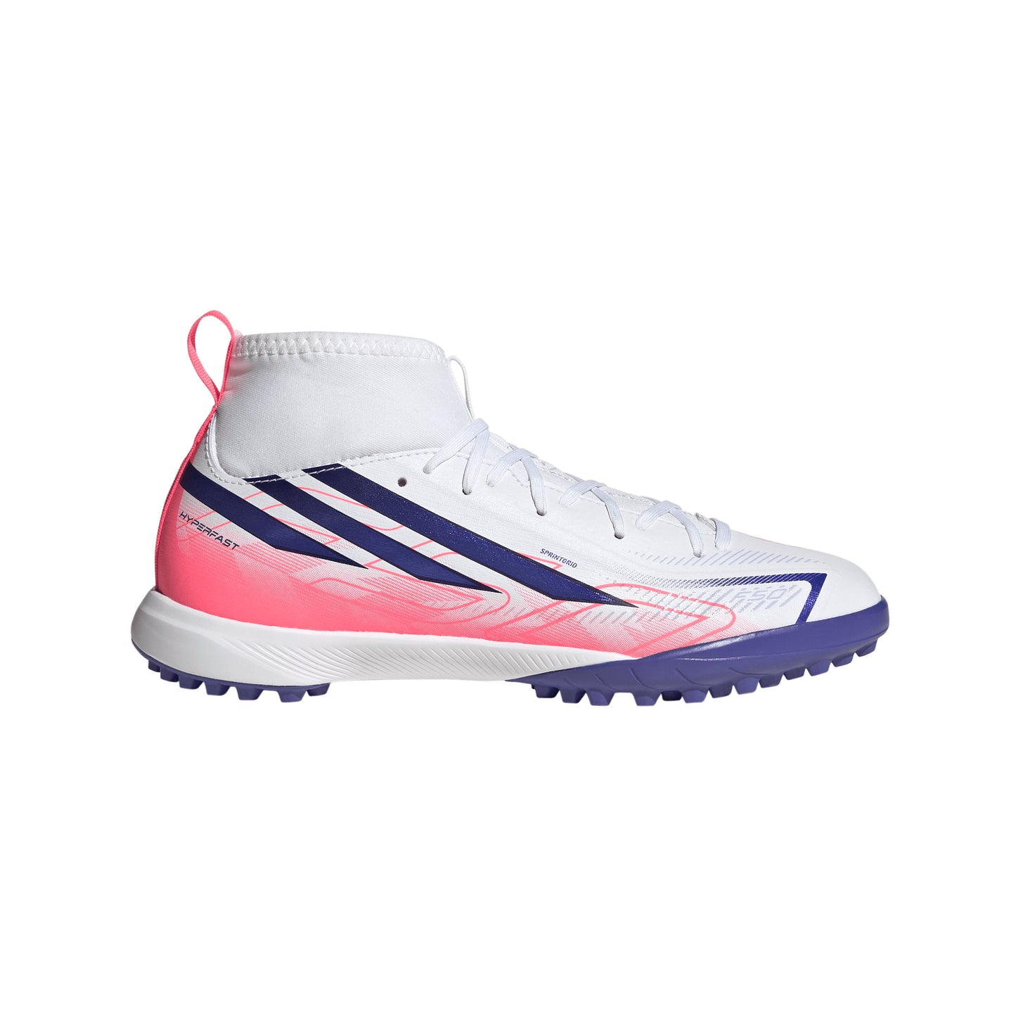 adidas F50 HyperFast League MID TF Turf Junior - Ftwr White/Solar Purple/Solar Turbo