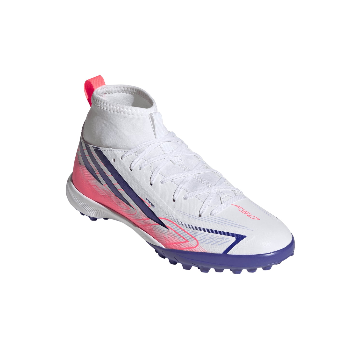 adidas F50 HyperFast League MID TF Turf Junior - Ftwr White/Solar Purple/Solar Turbo